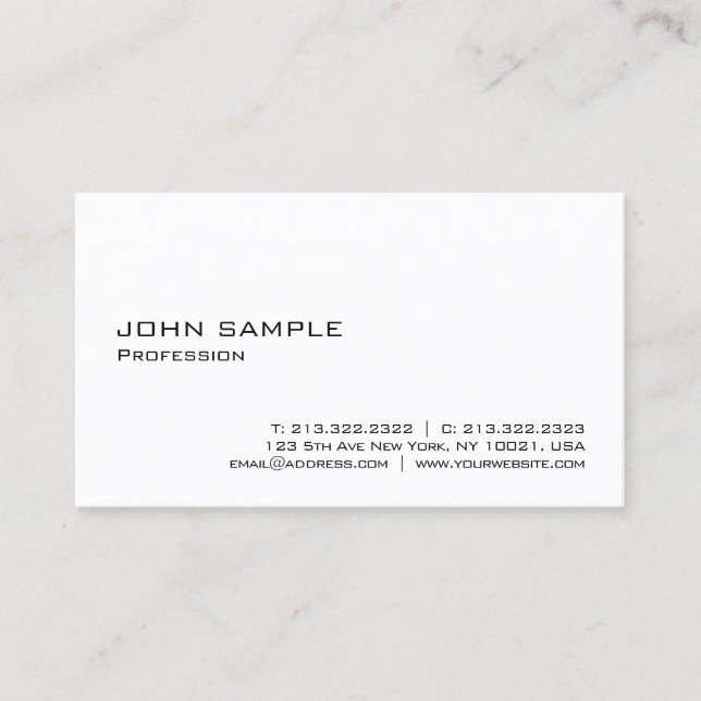 Carte De Visite Moderne tendance Élégant Simple Profil Professionn (Devant)