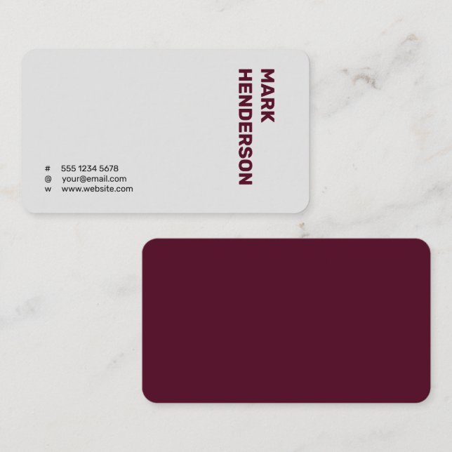 Carte De Visite Moderne tendance minimal Bourgogne (Devant / Derrière)