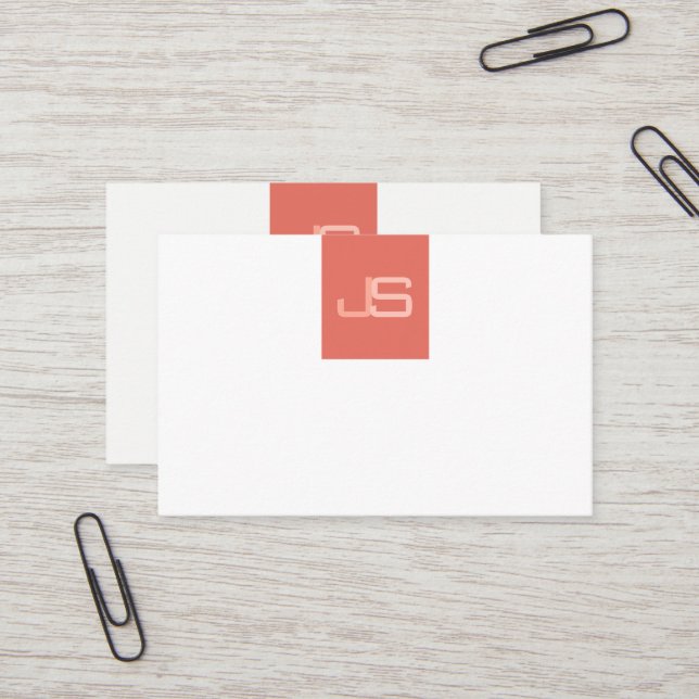 Carte De Visite Moderne tendance Monogrammé Élégant Modèle (Devant/Arrière en situation)