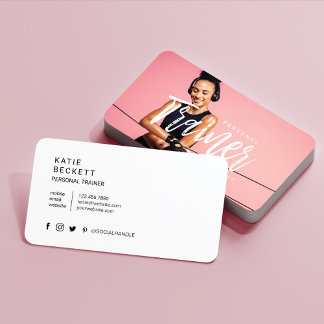 Carte De Visite Moderne tendance photo coach personnel