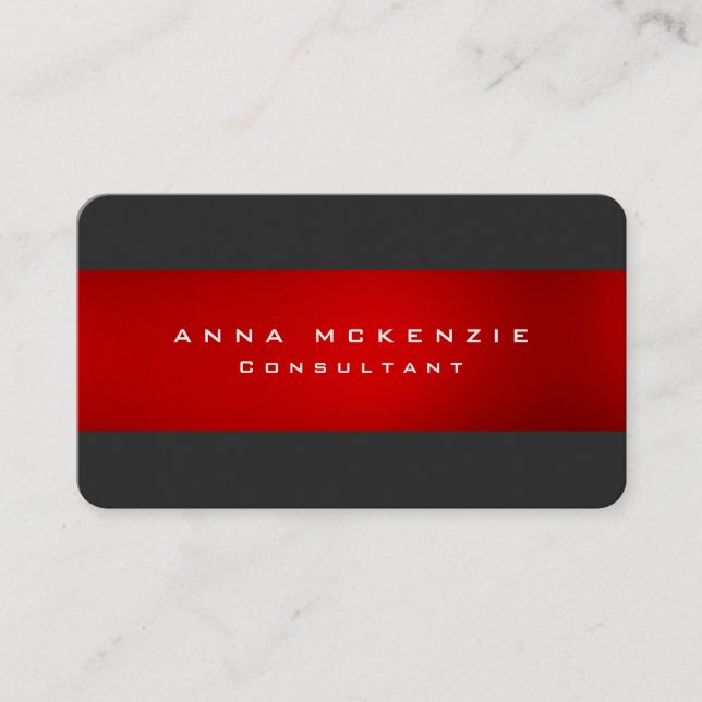 Carte De Visite Moderne tendance Red Grey Unique tendance Creative (Devant)