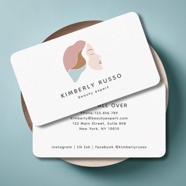 Carte De Visite Moderne, tendance, Salon, Logo Femmes (Modern, Trendy, Salon, Women-Logo Business Card.)