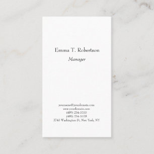 Carte De Visite Moderne tendance simple minimaliste noir blanc