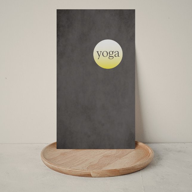 Carte De Visite Moderne Texture Simple Noir Jaune Professeur de Yo (Créateur téléchargé)