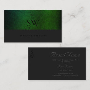 Carte De Visite Moderne Turquoise Vert dégradé gris foncé avec Mon