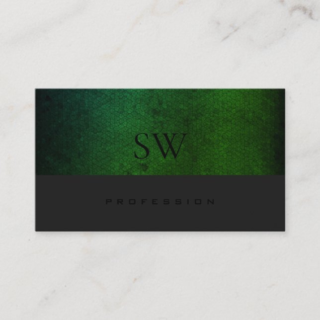 Carte De Visite Moderne Turquoise Vert dégradé gris foncé avec Mon (Devant)