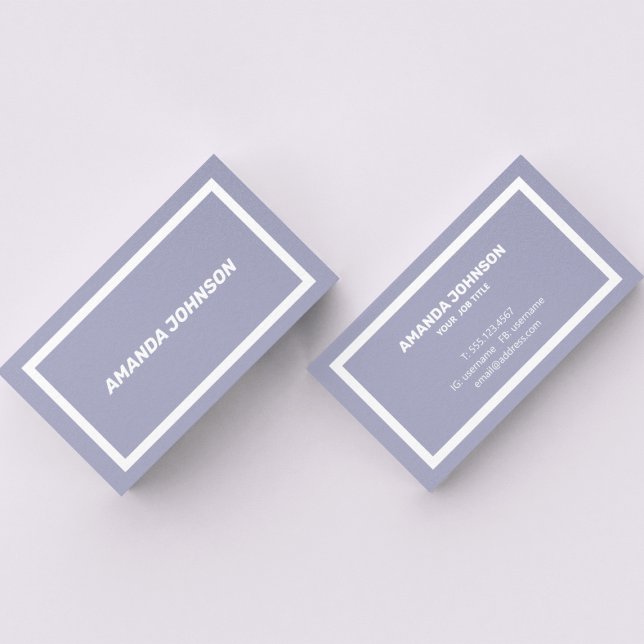 Carte De Visite Moderne Unique Blue Grey & White Professionnel (Créateur téléchargé)