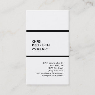 Carte de visite moderne verticale noir et blanc te