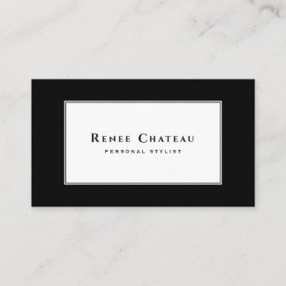 Carte De Visite Moderne Vintage élégant noir blanc professionnel
