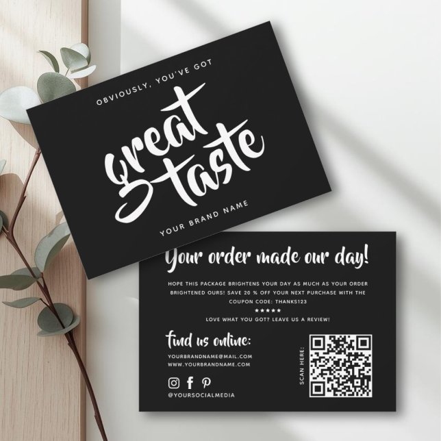 Carte De Visite Moderne vous avez un excellent goût qr code merci (Créateur téléchargé)