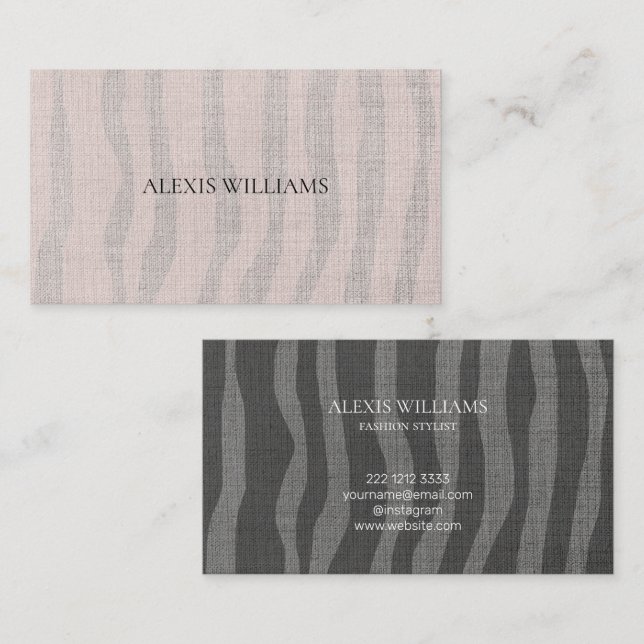 Carte De Visite Moderne Zebra Organic Motif Professional (Devant / Derrière)