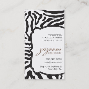 CARTE DE VISITE moderne zebra stripe mocha brun