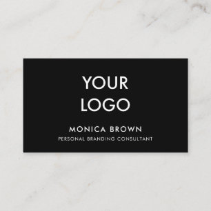 Carte De Visite Modernes minimalistes ajoutent votre noir de logo