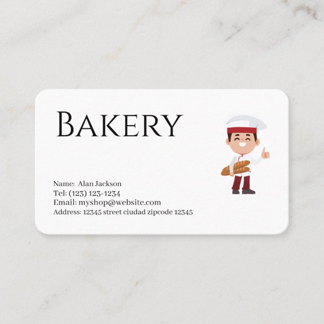 carte de visite modifiable boulangerie (Devant)