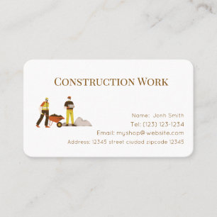 Carte de visite modifiable des services de constru