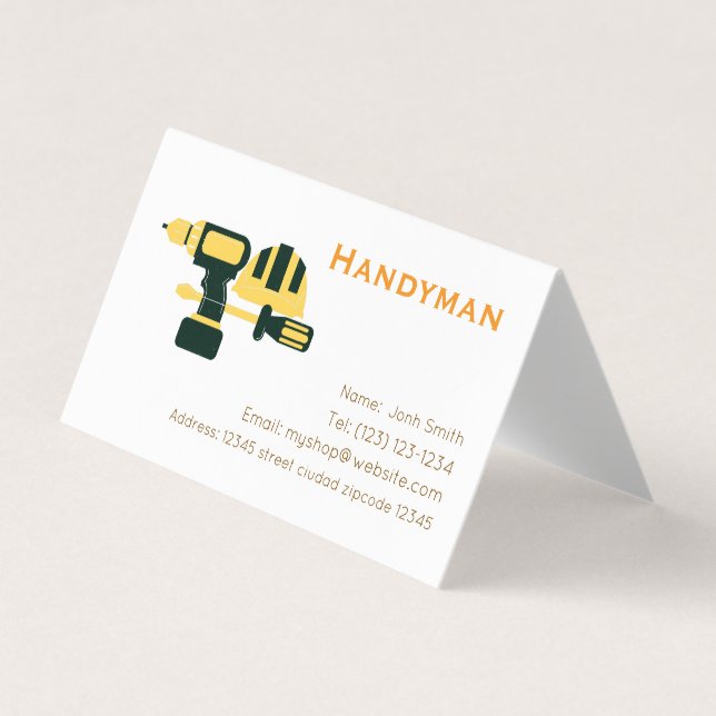 carte de visite modifiable des services handiman (Devant)