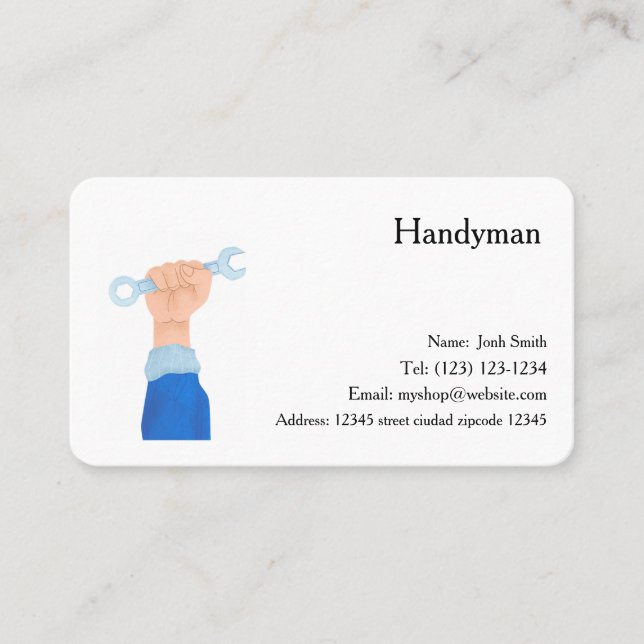 carte de visite modifiable des services handiman (Devant)
