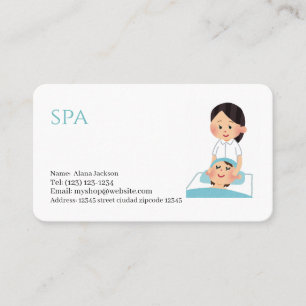 carte de visite modifiable des services spa