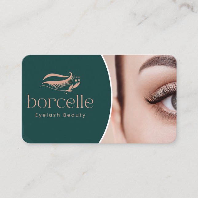 Carte de visite modifiable pour artiste en cils Mi (Devant)