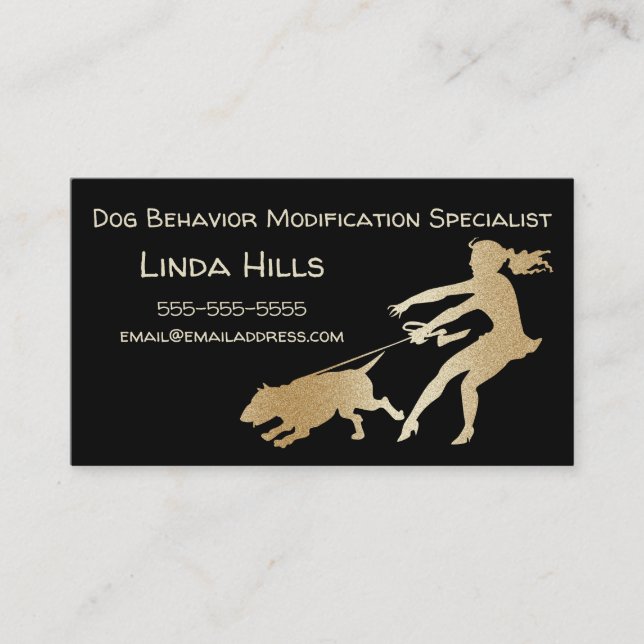Carte De Visite Modification de comportement de chien d'or de Faux (Devant)