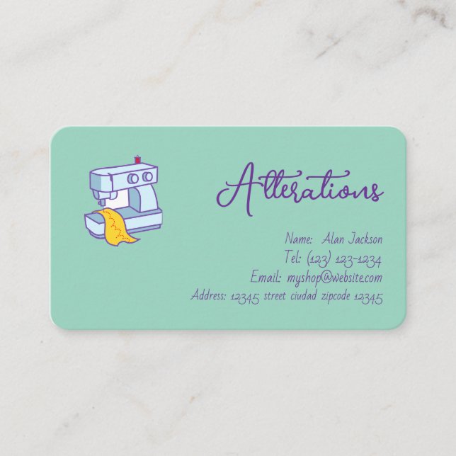 Carte De Visite Modifications (Devant)