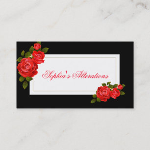 Carte De Visite Modifications Vintages des roses noires et blanche