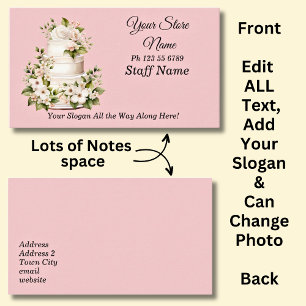 Carte De Visite Modifier TOUS les détails et changer la photo Cake