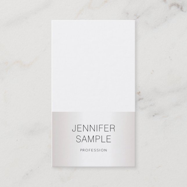 Carte De Visite Modish Sleek Silver Design professionnel Plain (Devant)