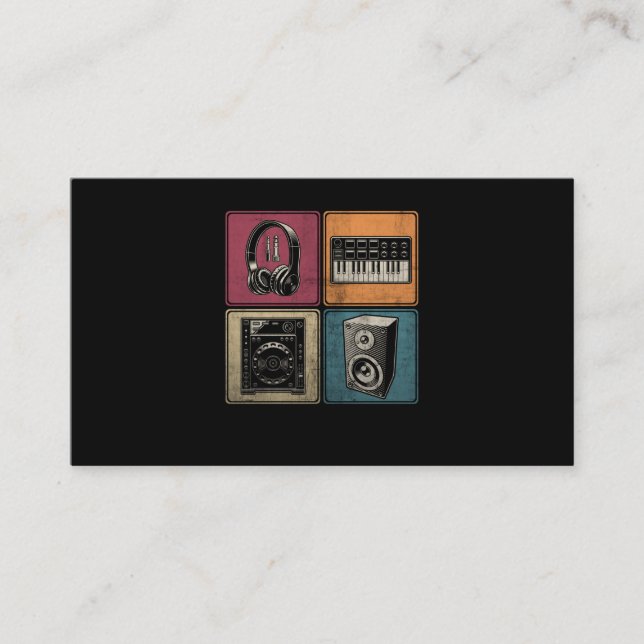 Carte De Visite Modulé Synthétiseur Clavier Casque DJ Produire (Devant)