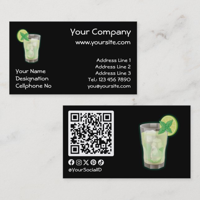 Carte De Visite Mojito (Devant / Derrière)