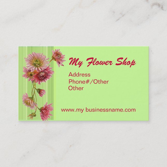 Carte De Visite MON FLEURISTE par SHARON SHARPE (Devant)