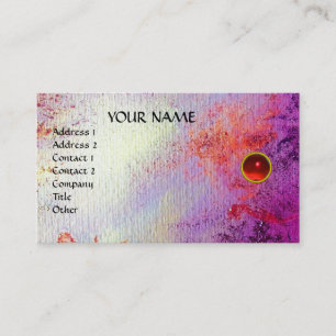 Carte De Visite MON RUBY, AGATA, rouge vif violet gris or
