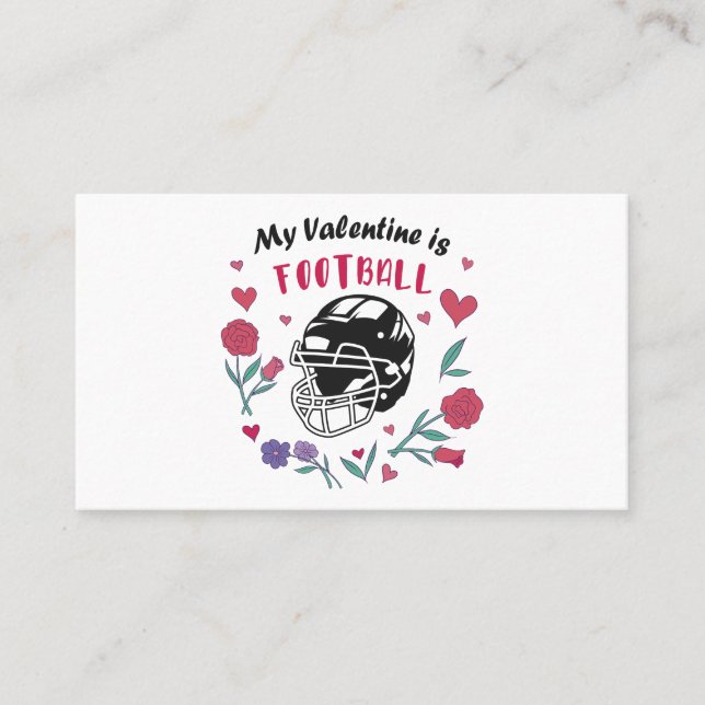 Carte De Visite Mon Valentin est le Football (Devant)
