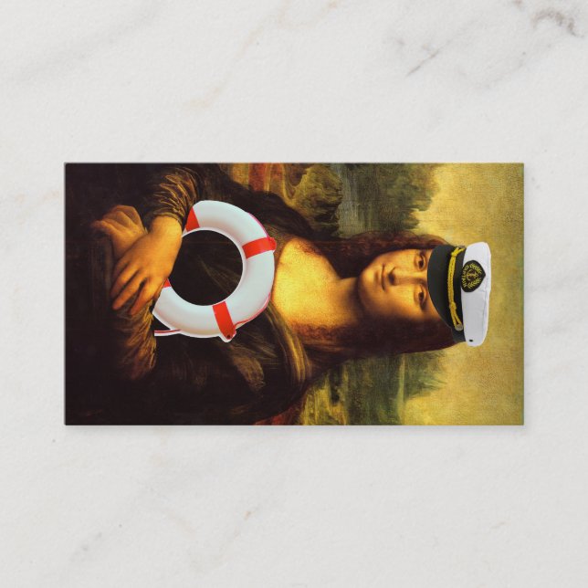 Carte De Visite Mona Lisa aime les bateaux (Devant)