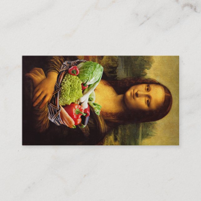 Carte De Visite Mona Lisa aime les légumes (Devant)