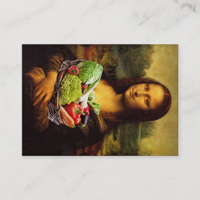 Carte De Visite Mona Lisa aime les légumes (Devant)