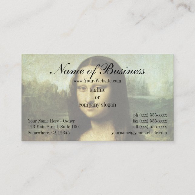 Carte De Visite Mona Lisa (alias La Gioconda) de Léonard de Vinci (Devant)