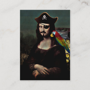 Carte De Visite Mona Lisa Pirate Capitaine Avec Moustache