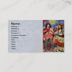 Carte De Visite Mona Lisa Romantique Drôle Coloré Travail d'Art