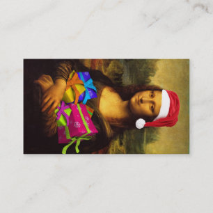 Carte De Visite Mona Lisa souhaite Joyeux Noël
