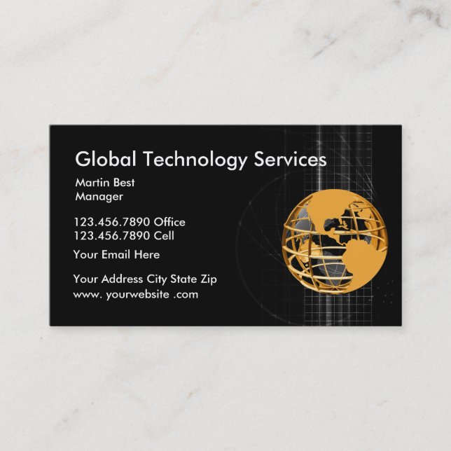 Carte de visite mondial des services technologique (Devant)