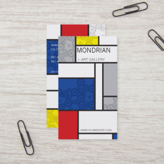 Carte De Visite Mondrial Minimaliste De Stijl Cercles Art Retro