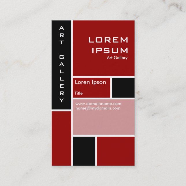 Carte De Visite Mondrian - Maroon (Devant)