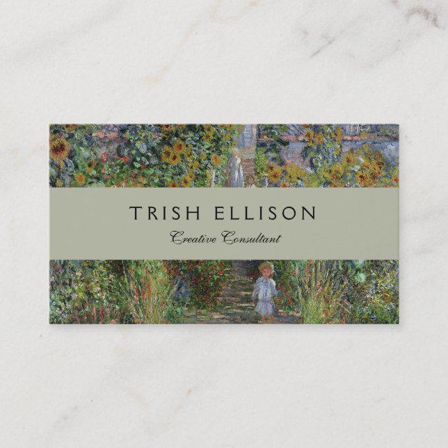 Carte De Visite Monet Garden Vetheuil Impressionim Peinture (Devant)