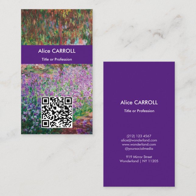 Carte De Visite Monet - Le jardin de l'artiste à Giverny - Code QR (Devant / Derrière)