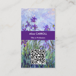 Carte De Visite Monet - Lilac Irises / Iris Mauves - Code QR