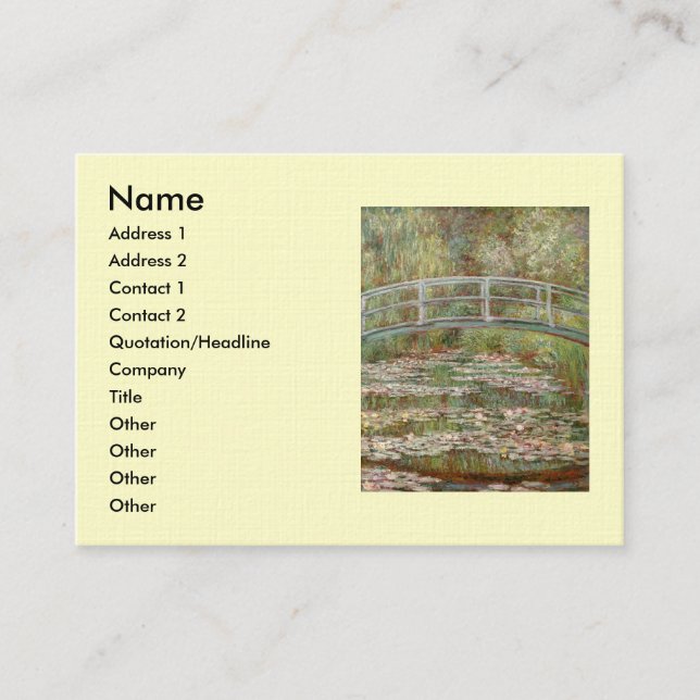 Carte De Visite Monet's "Bridge Over a Pond of Water Lilies" 1899 (Devant)