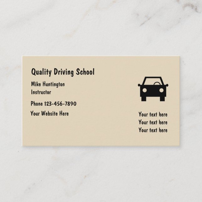 Carte De Visite Moniteur d'auto-école simple (Devant)