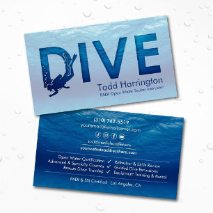 Carte De Visite Moniteur de Plongée en Scaphandre Autonome