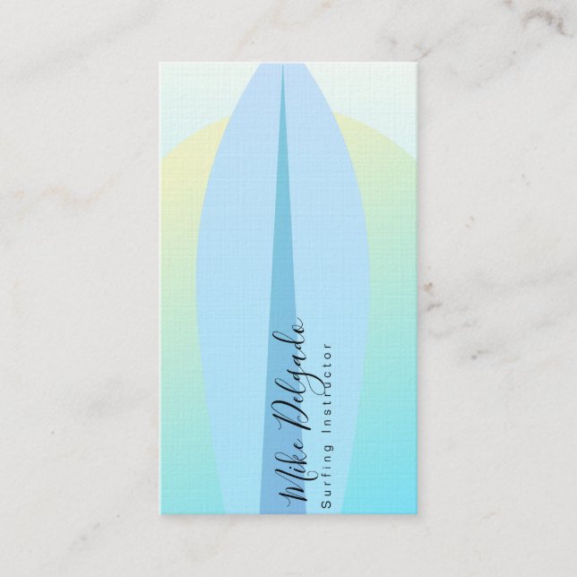 Carte De Visite Moniteur de Surf Planche de Surf Ombre Coucher de  (Devant)